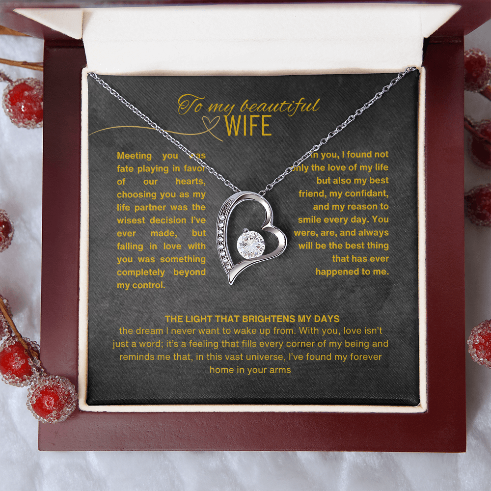 Gift for Wife "I Can't Live Without You" Gold Knot Necklace