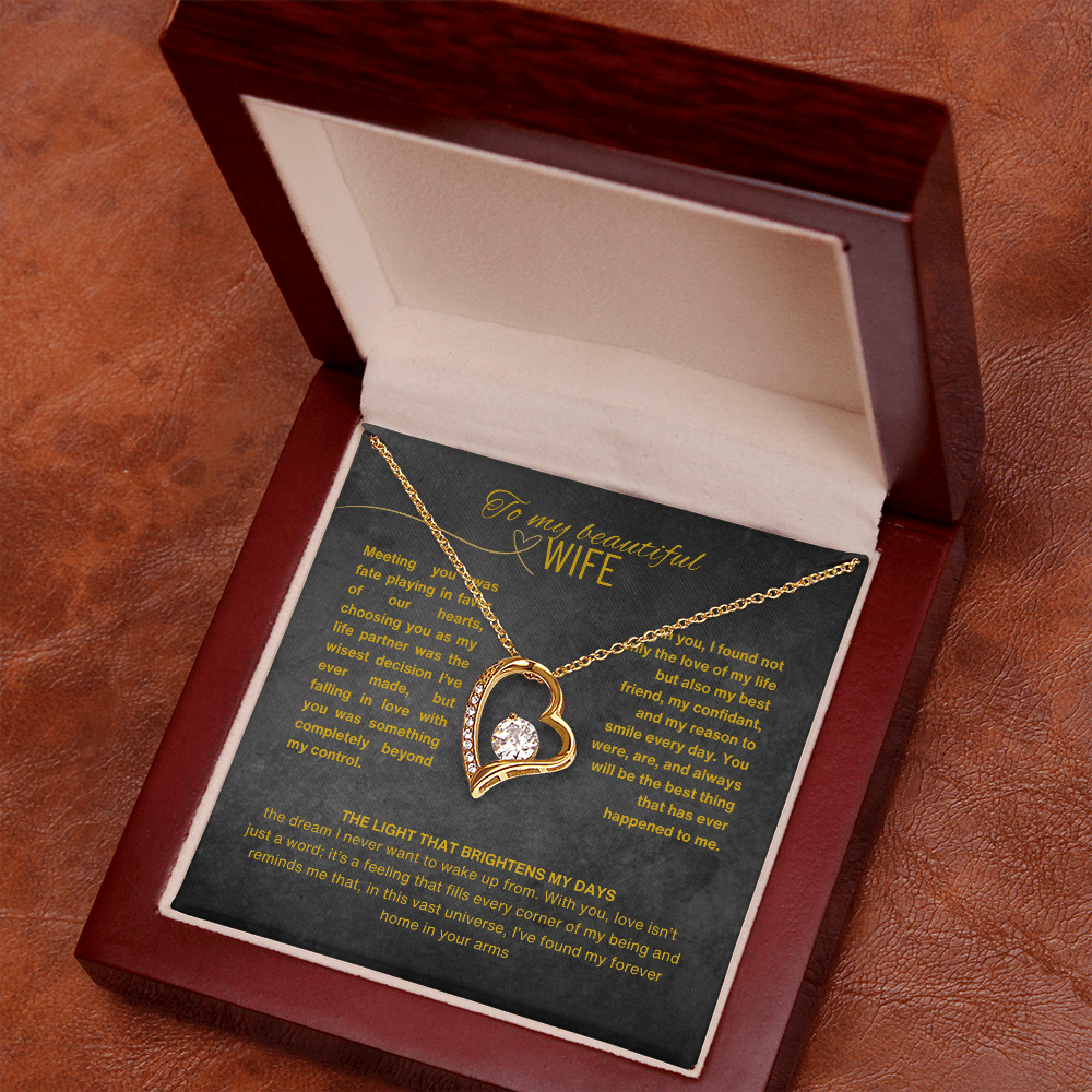 Gift for Wife "I Can't Live Without You" Gold Knot Necklace