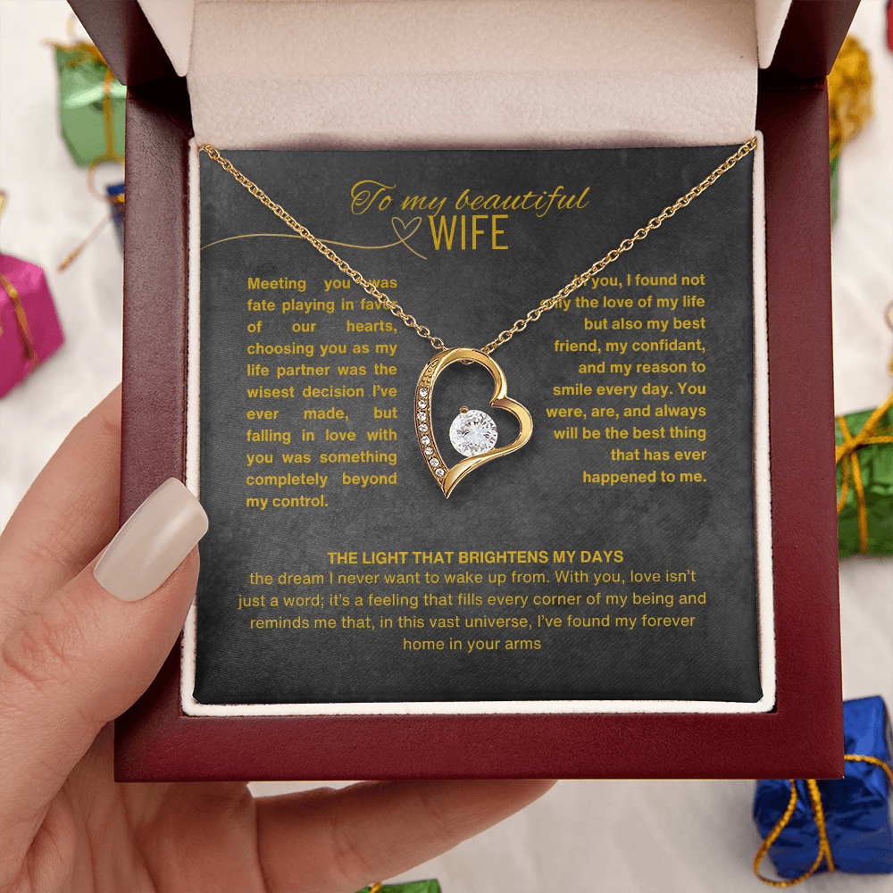 Gift for Wife "I Can't Live Without You" Gold Knot Necklace