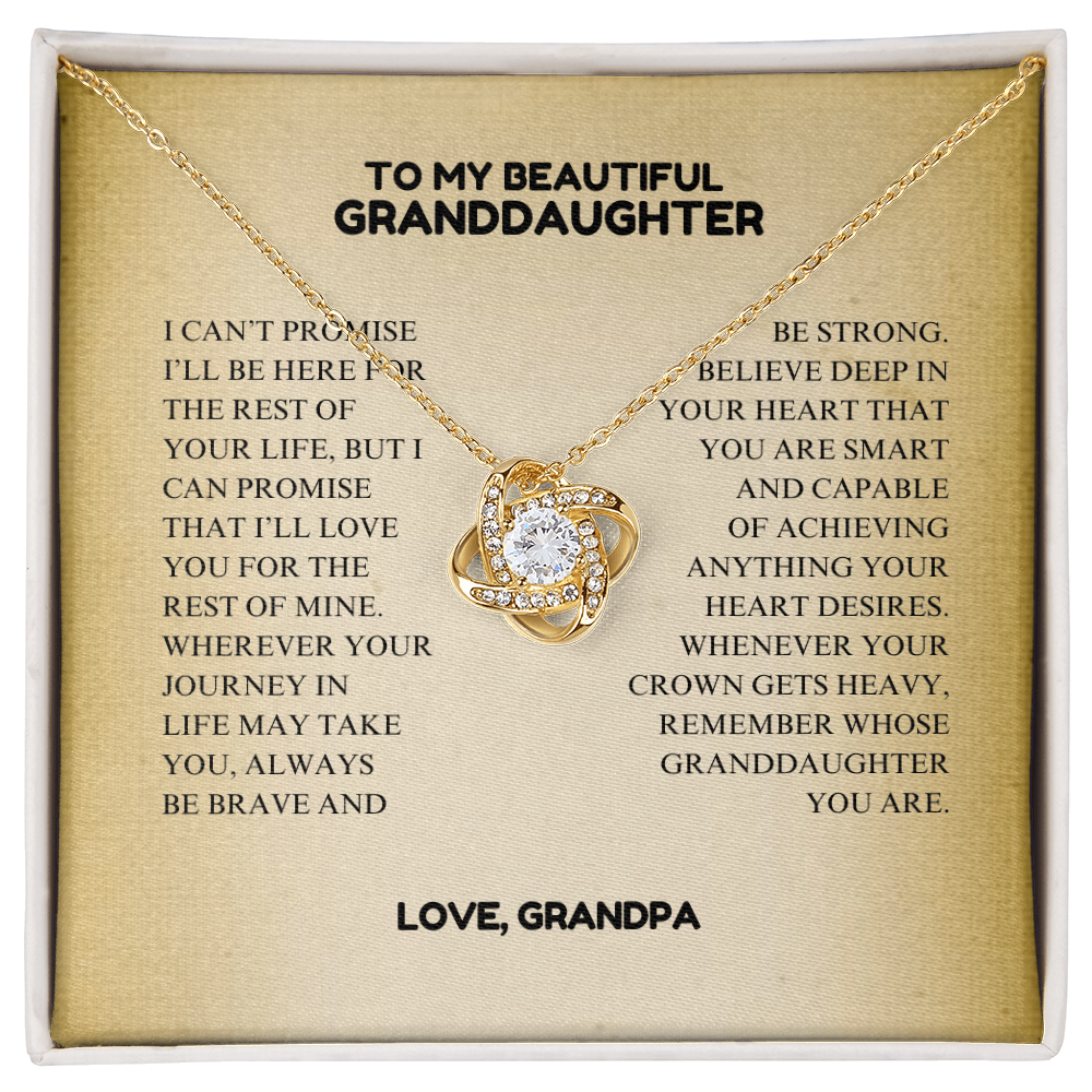 To My Beautiful Granddaughter - Always Keep Me In Your Heart - Interlocking Hearts Necklace