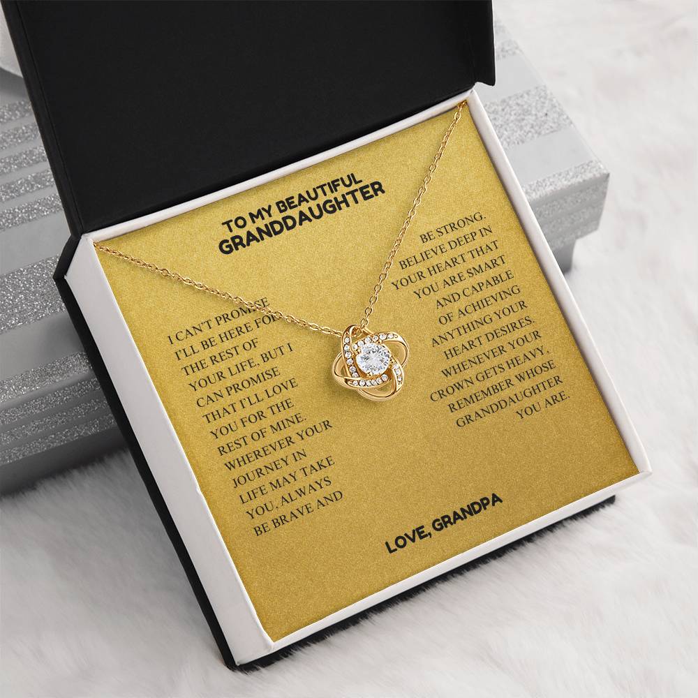 To My Beautiful Granddaughter - Always Keep Me In Your Heart - Interlocking Hearts Necklace