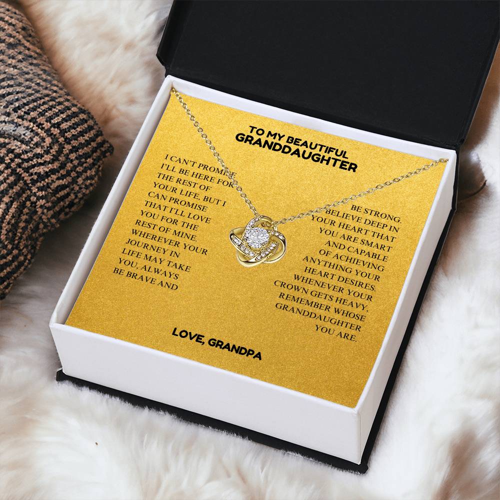 To My Beautiful Granddaughter - Always Keep Me In Your Heart - Interlocking Hearts Necklace
