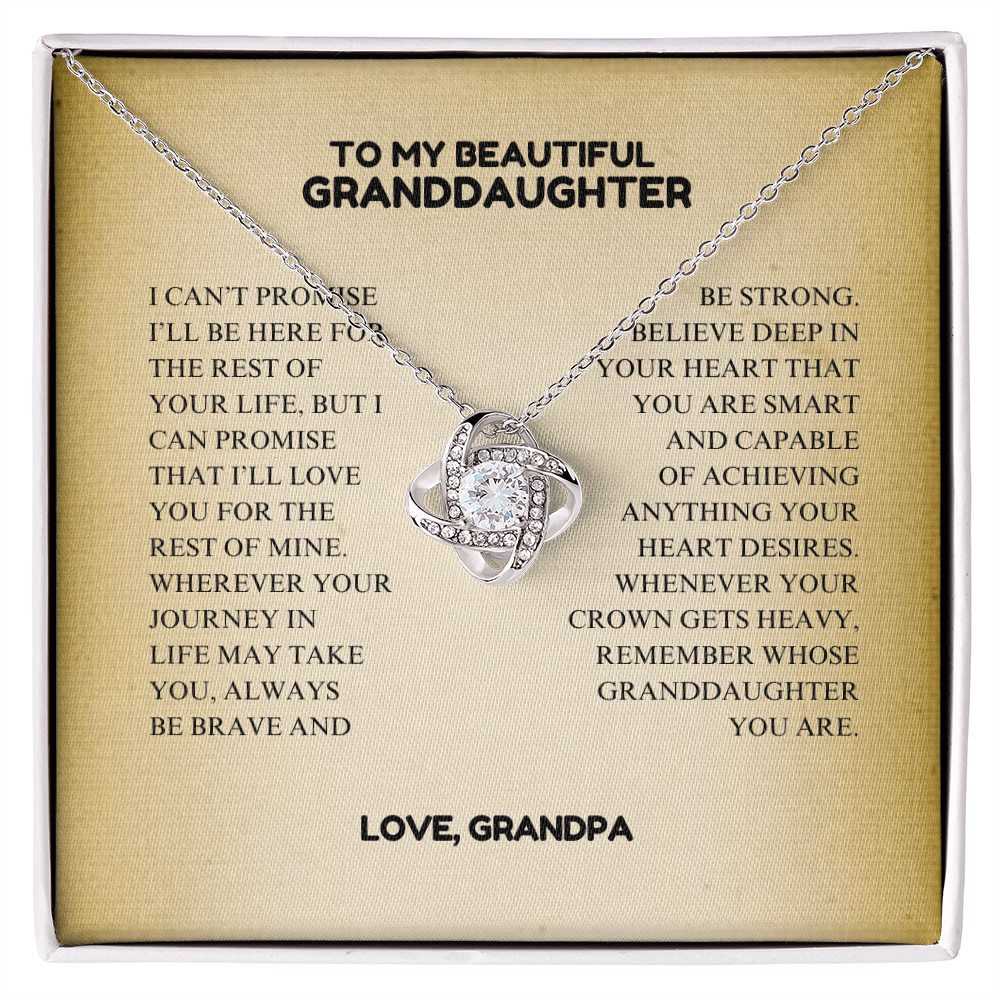 To My Beautiful Granddaughter - Always Keep Me In Your Heart - Interlocking Hearts Necklace