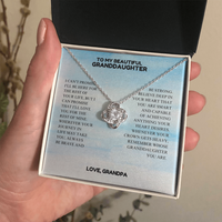 To My Beautiful Granddaughter - Always Be Brave And Be Strong - Love Knot Necklace