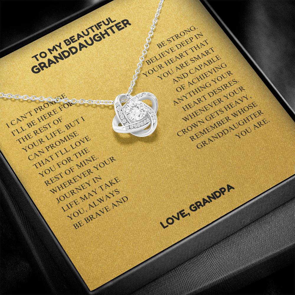 To My Beautiful Granddaughter - Always Keep Me In Your Heart - Interlocking Hearts Necklace