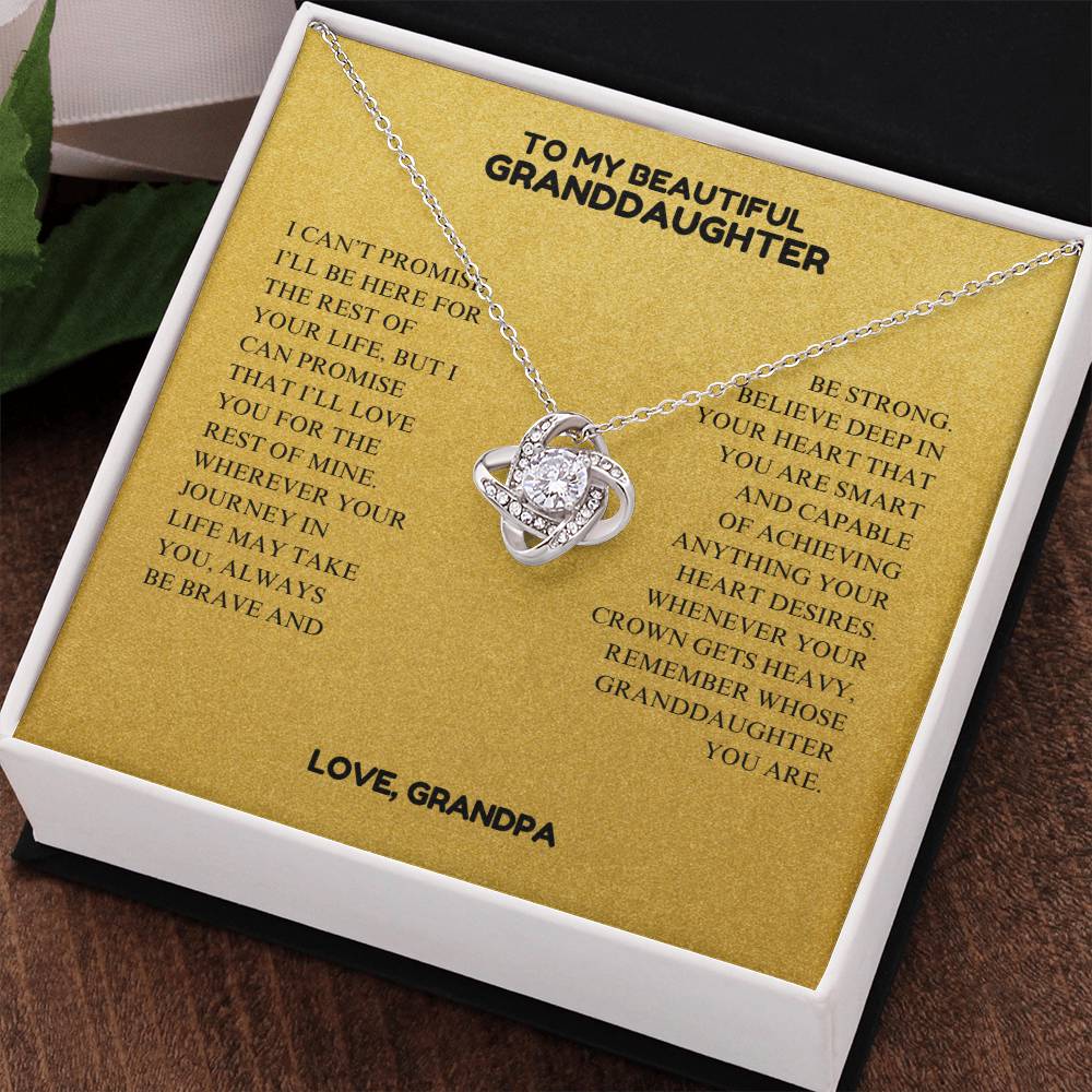 To My Beautiful Granddaughter - Always Keep Me In Your Heart - Interlocking Hearts Necklace