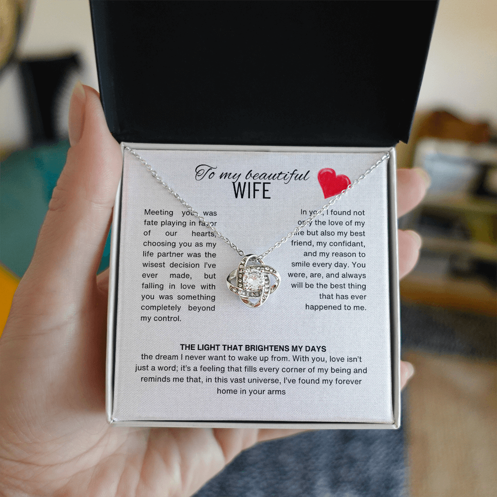 Special Gift for Wife "I Can't Live Without You" Gold Heart Necklace