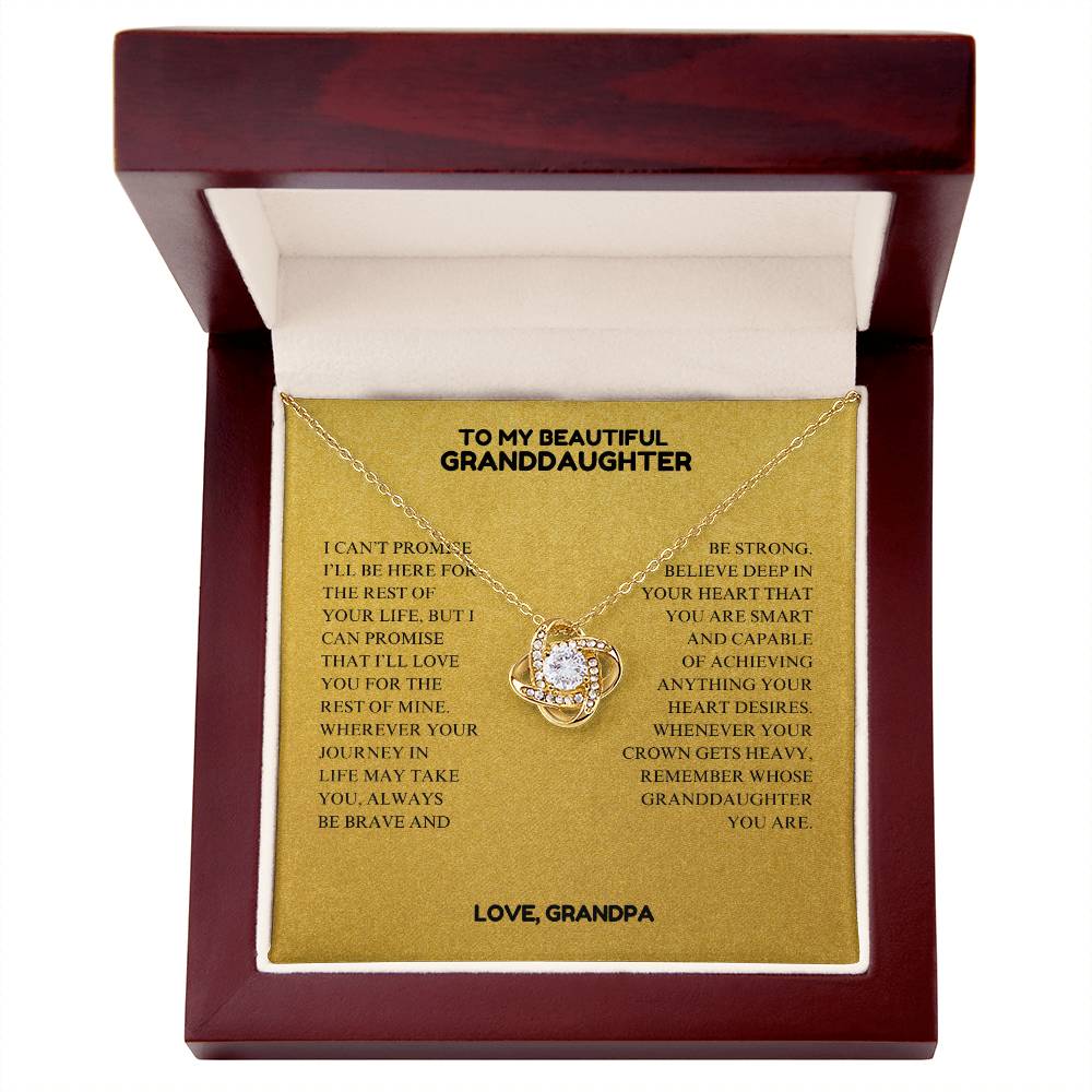 To My Beautiful Granddaughter - Always Keep Me In Your Heart - Interlocking Hearts Necklace