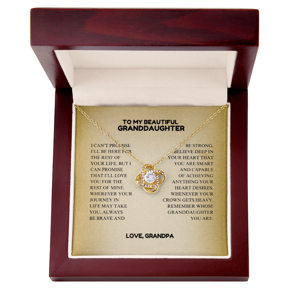 To My Beautiful Granddaughter - Always Keep Me In Your Heart - Interlocking Hearts Necklace