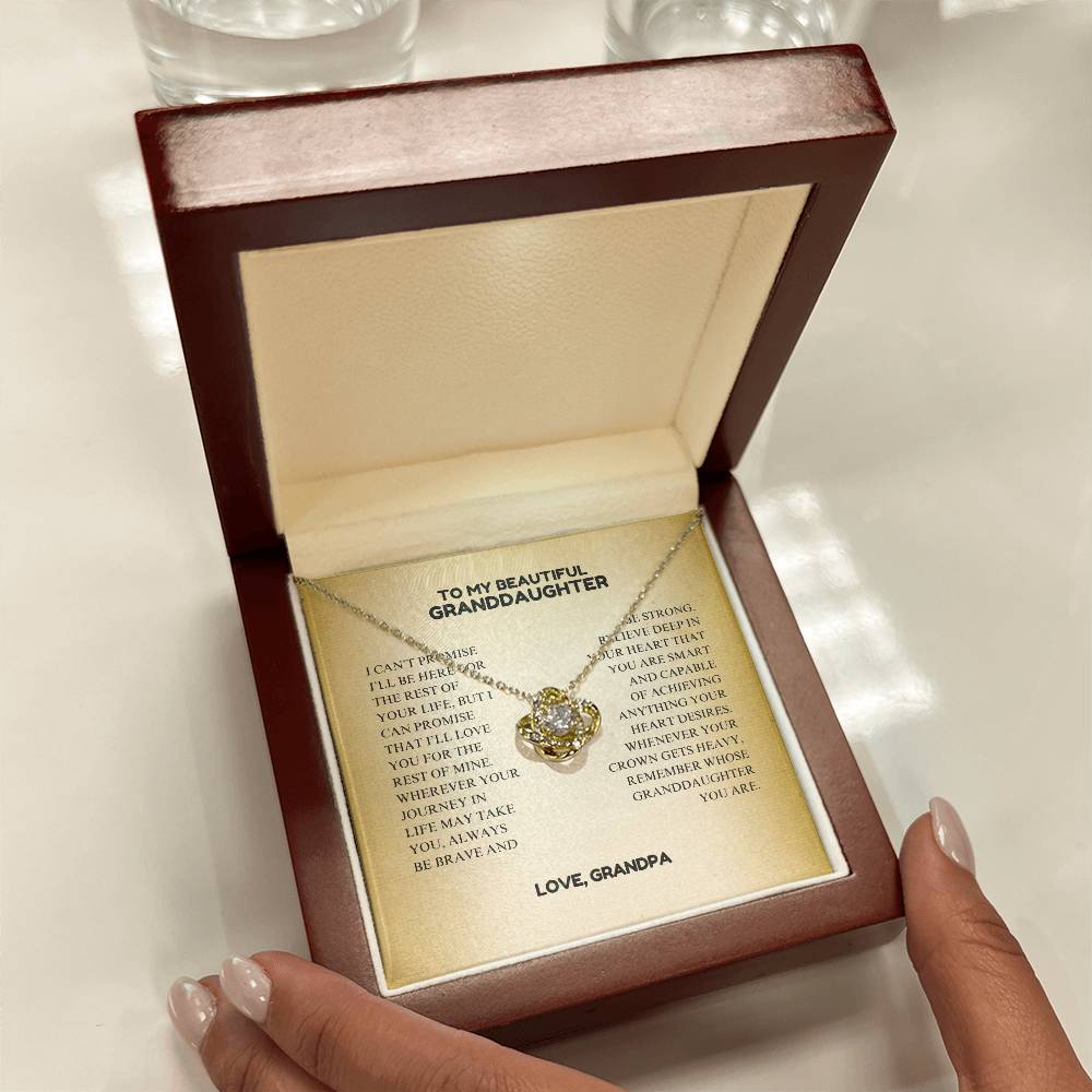 To My Beautiful Granddaughter - Always Keep Me In Your Heart - Interlocking Hearts Necklace