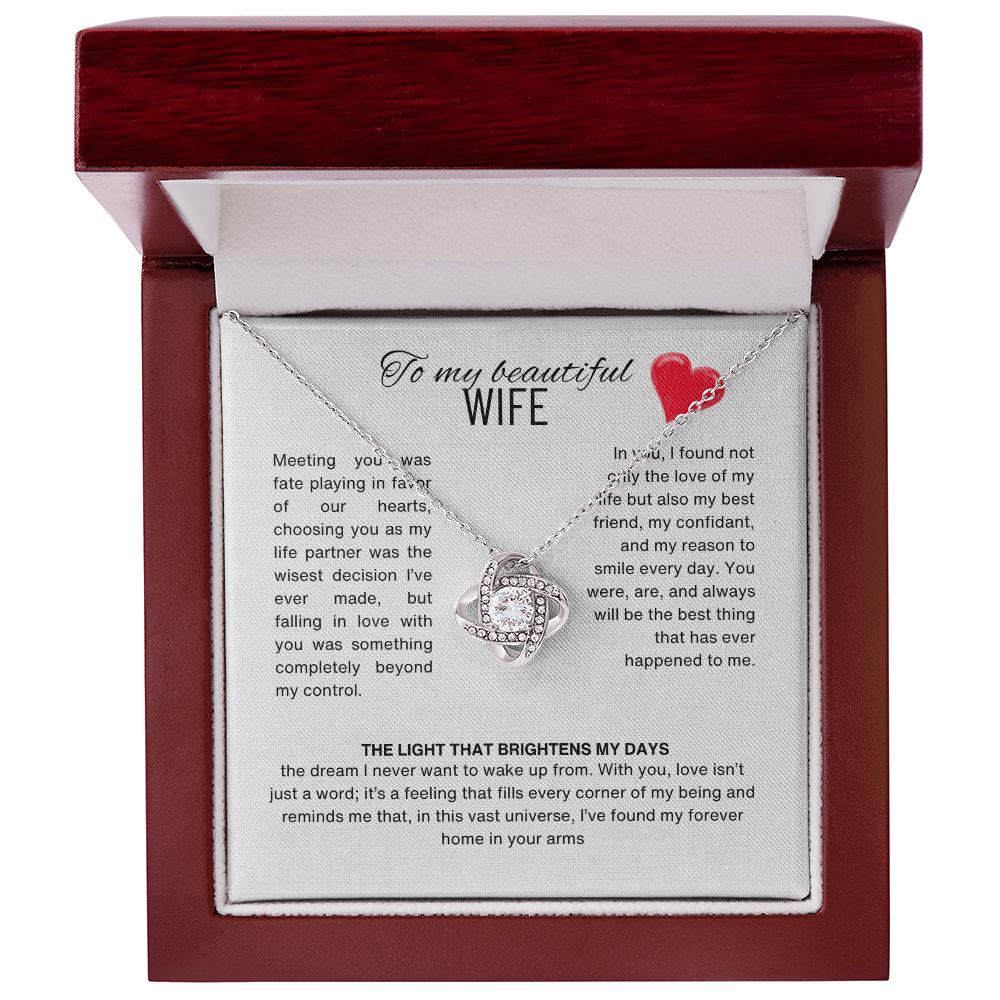 Special Gift for Wife "I Can't Live Without You" Gold Heart Necklace