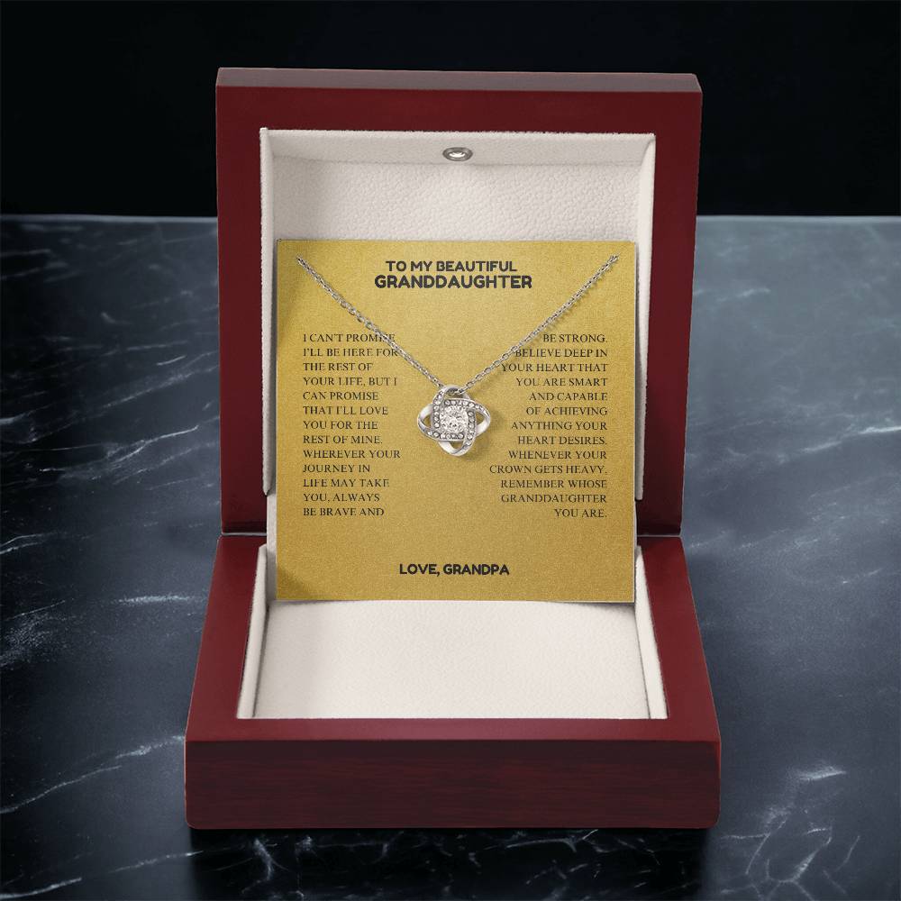 To My Beautiful Granddaughter - Always Keep Me In Your Heart - Interlocking Hearts Necklace