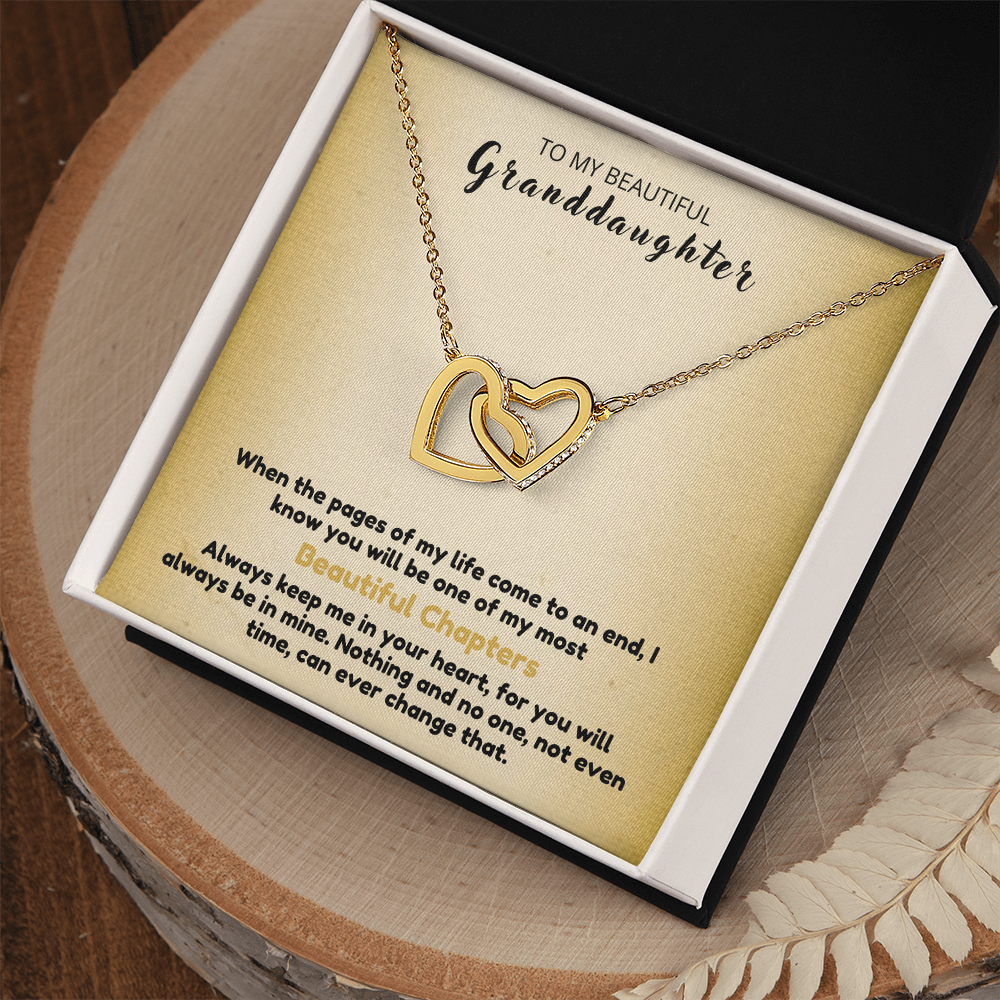 To My Beautiful Granddaughter - Always Keep Me In Your Heart - Interlocking Hearts Necklace