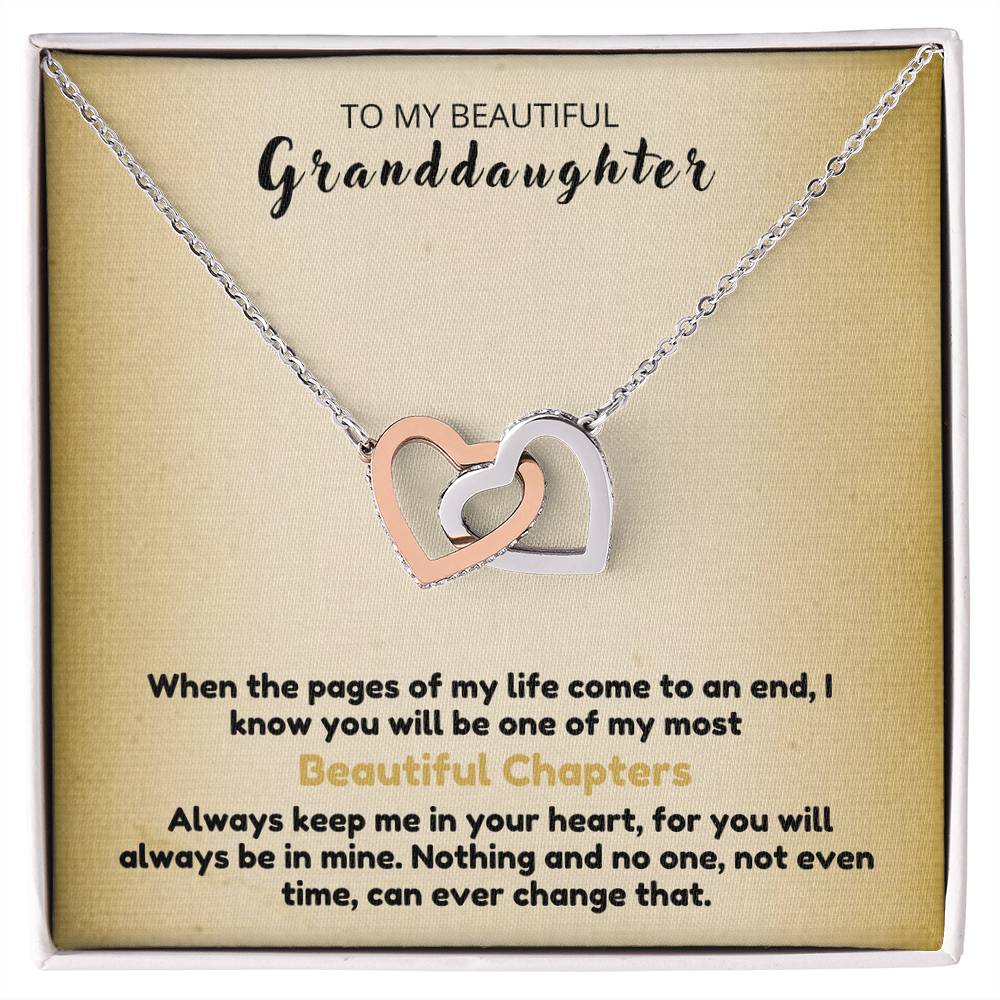 To My Beautiful Granddaughter - Always Keep Me In Your Heart - Interlocking Hearts Necklace