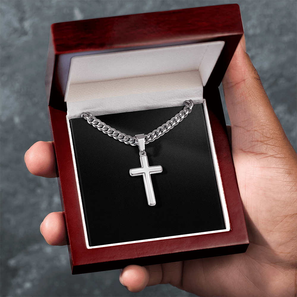 Cross Pendant & Chain Necklace for Man & Women, Stainless Steel Vintage Jewerly