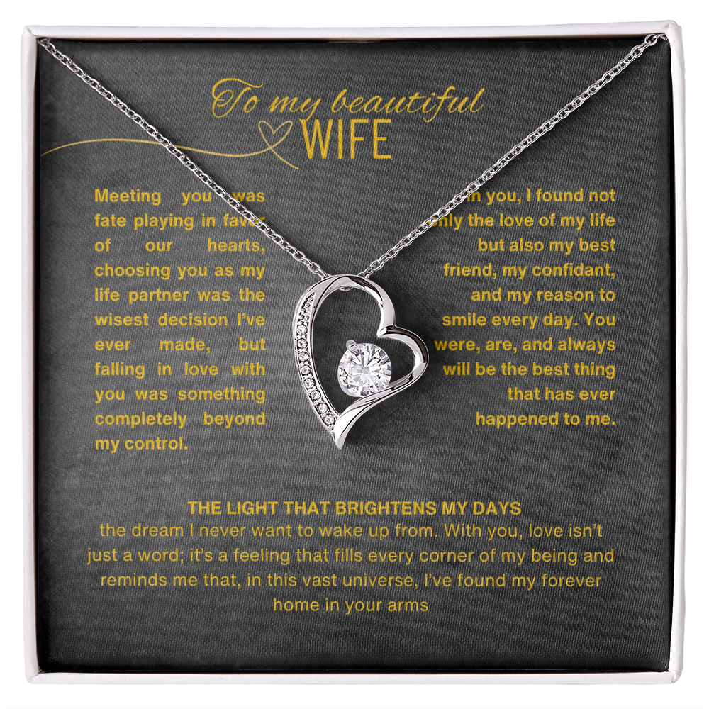 Gift for Wife "I Can't Live Without You" Gold Knot Necklace