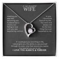 Gift for Wife "I Can't Live Without You" Necklace With Heart Box and Red Rose Surprise