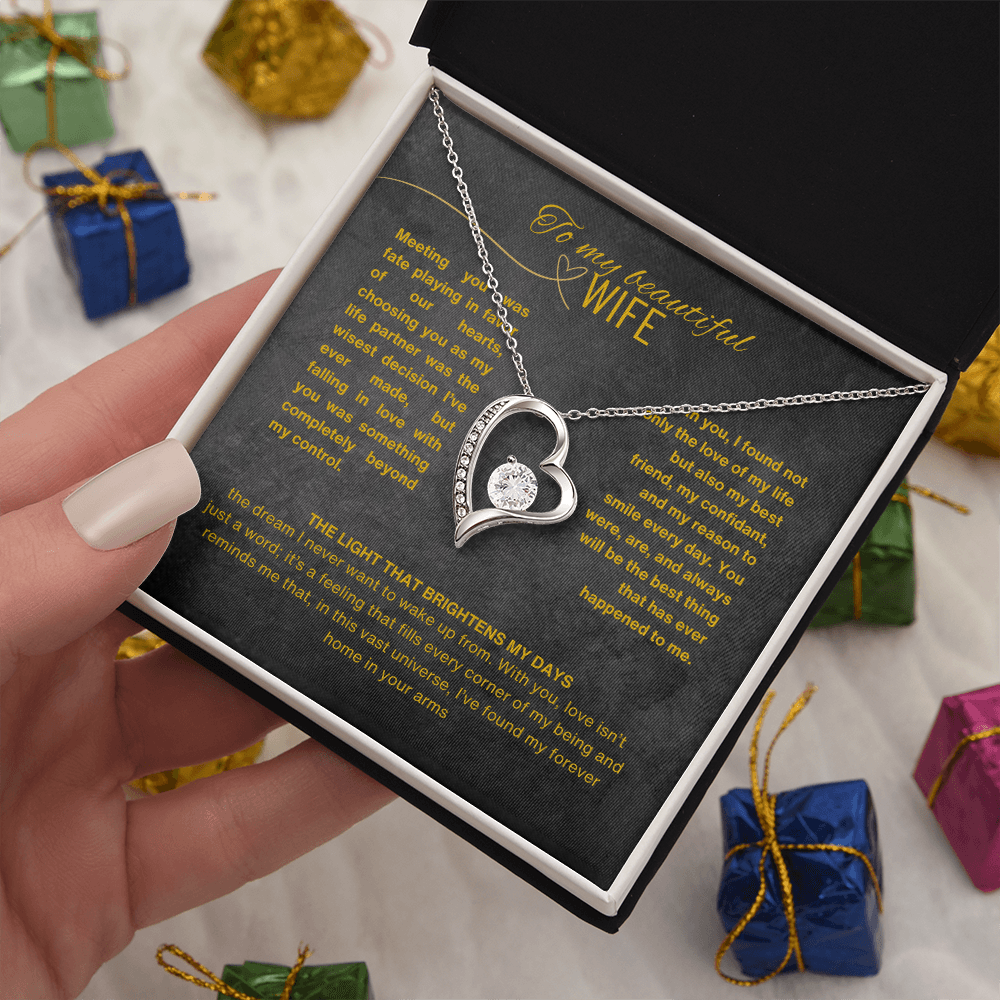 Gift for Wife "I Can't Live Without You" Gold Knot Necklace