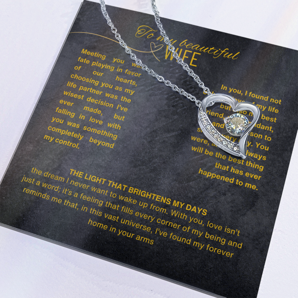 Gift for Wife "I Can't Live Without You" Gold Knot Necklace