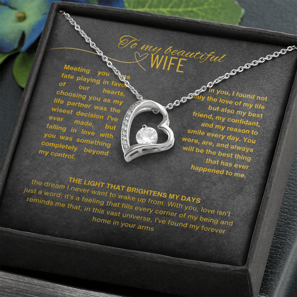Gift for Wife "I Can't Live Without You" Gold Knot Necklace