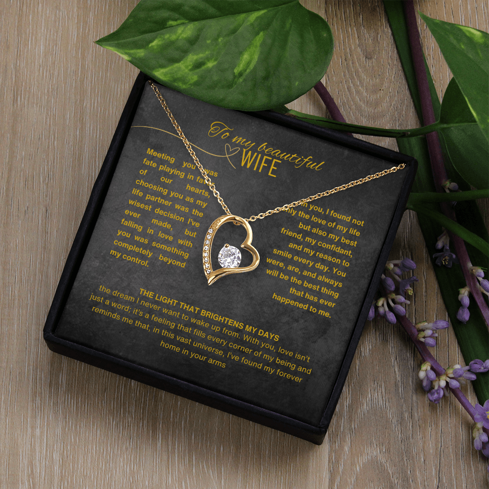 Gift for Wife "I Can't Live Without You" Gold Knot Necklace