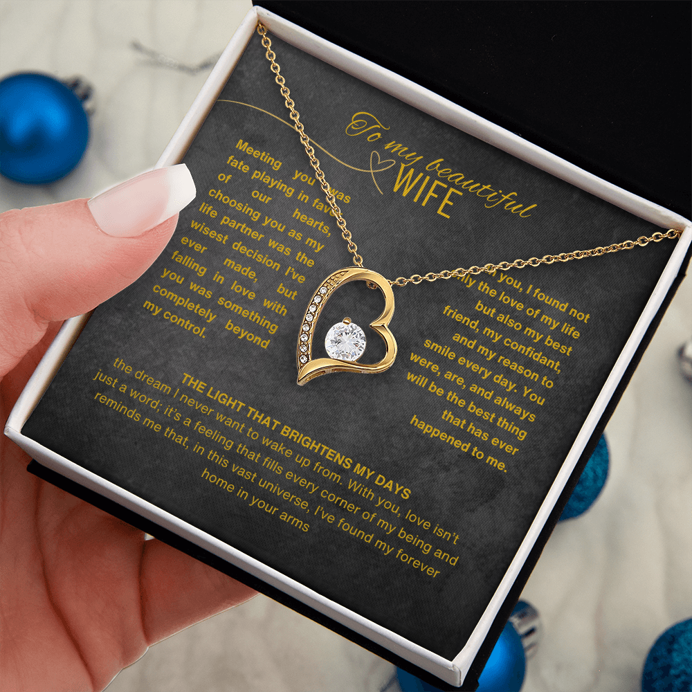 Gift for Wife "I Can't Live Without You" Gold Knot Necklace