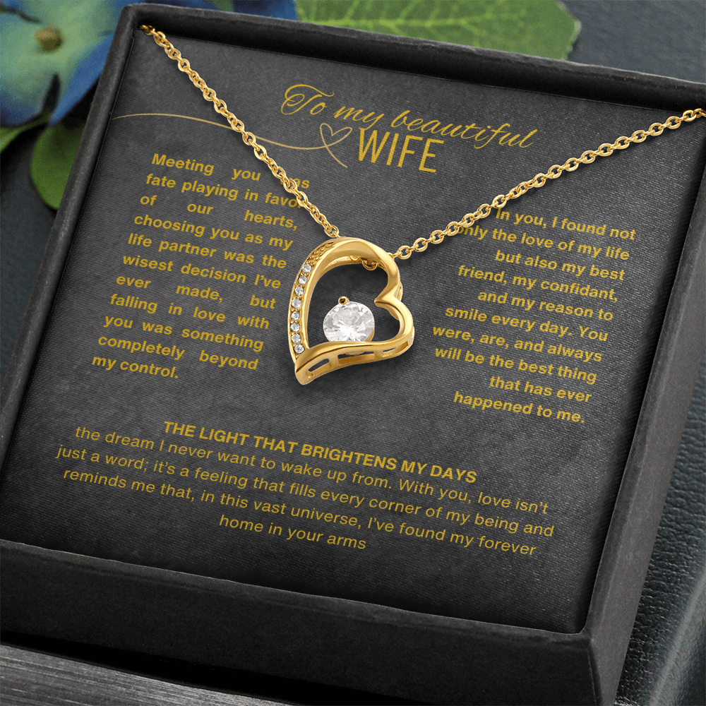 Gift for Wife "I Can't Live Without You" Gold Knot Necklace