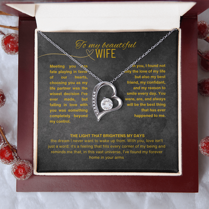Gift for Wife "I Can't Live Without You" Gold Knot Necklace