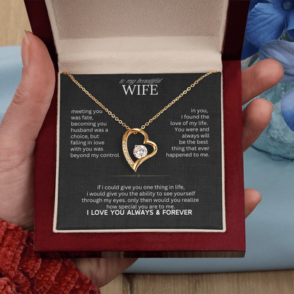 Gift for Wife " I Married You Because I Cant Live Without You" Love Knot Necklace