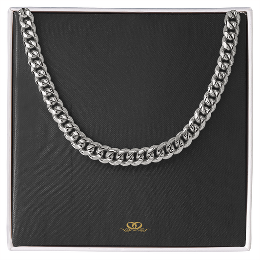 14k Yellow Gold Over Stainless Steel Cuban Chain - Adjustable 18" - 22" Length