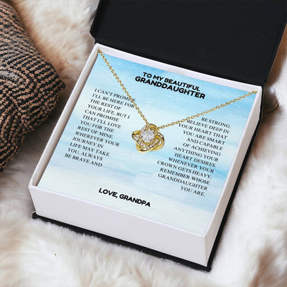 To My Beautiful Granddaughter - Always Be Brave And Be Strong - Love Knot Necklace