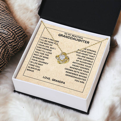 [ALMOST SOLD OUT] To My Beautiful Granddaughter - Always Be Brave And Be Strong - Love Knot Necklace
