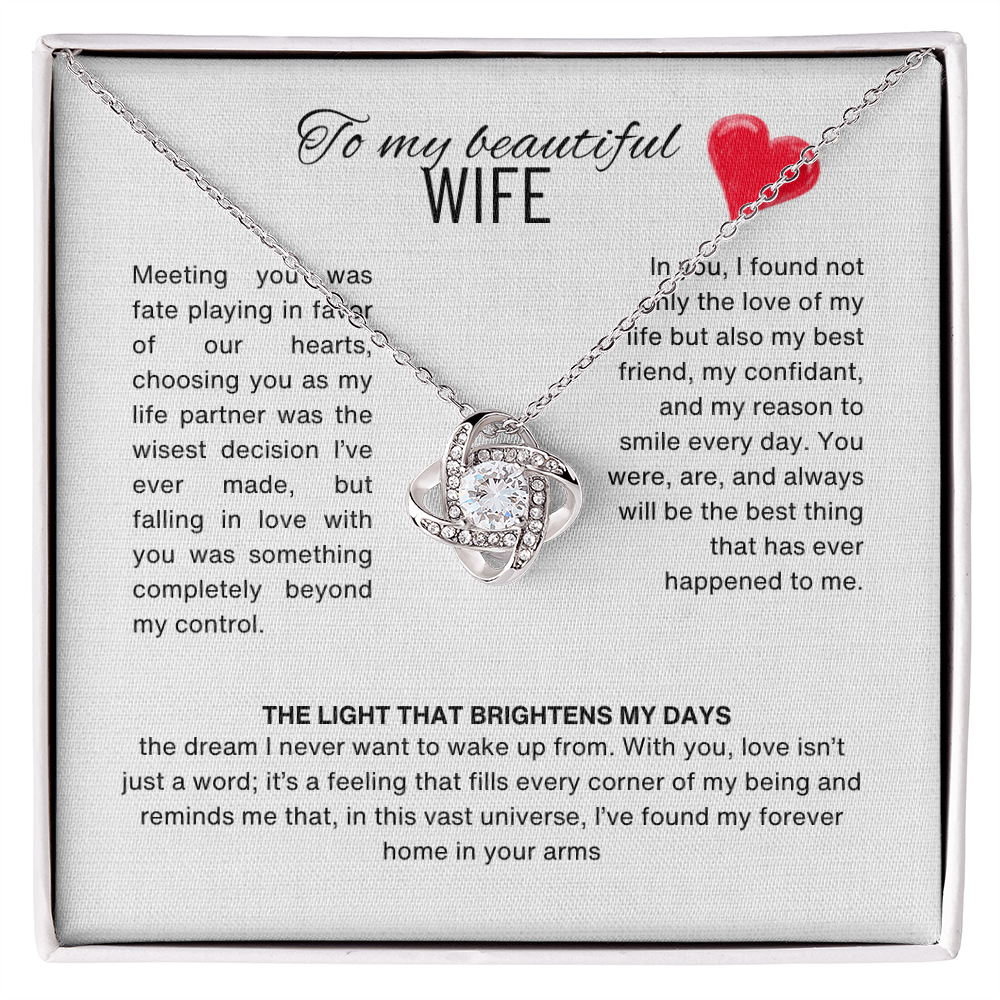 Special Gift for Wife "I Can't Live Without You" Gold Heart Necklace