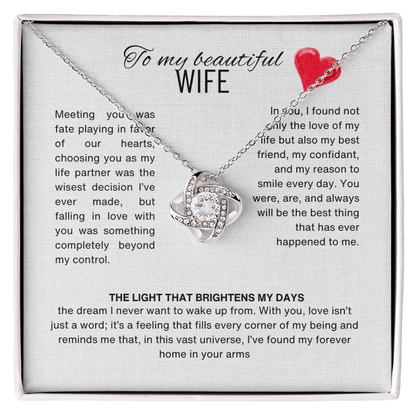 Special Gift for Wife "I Can't Live Without You" Gold Heart Necklace