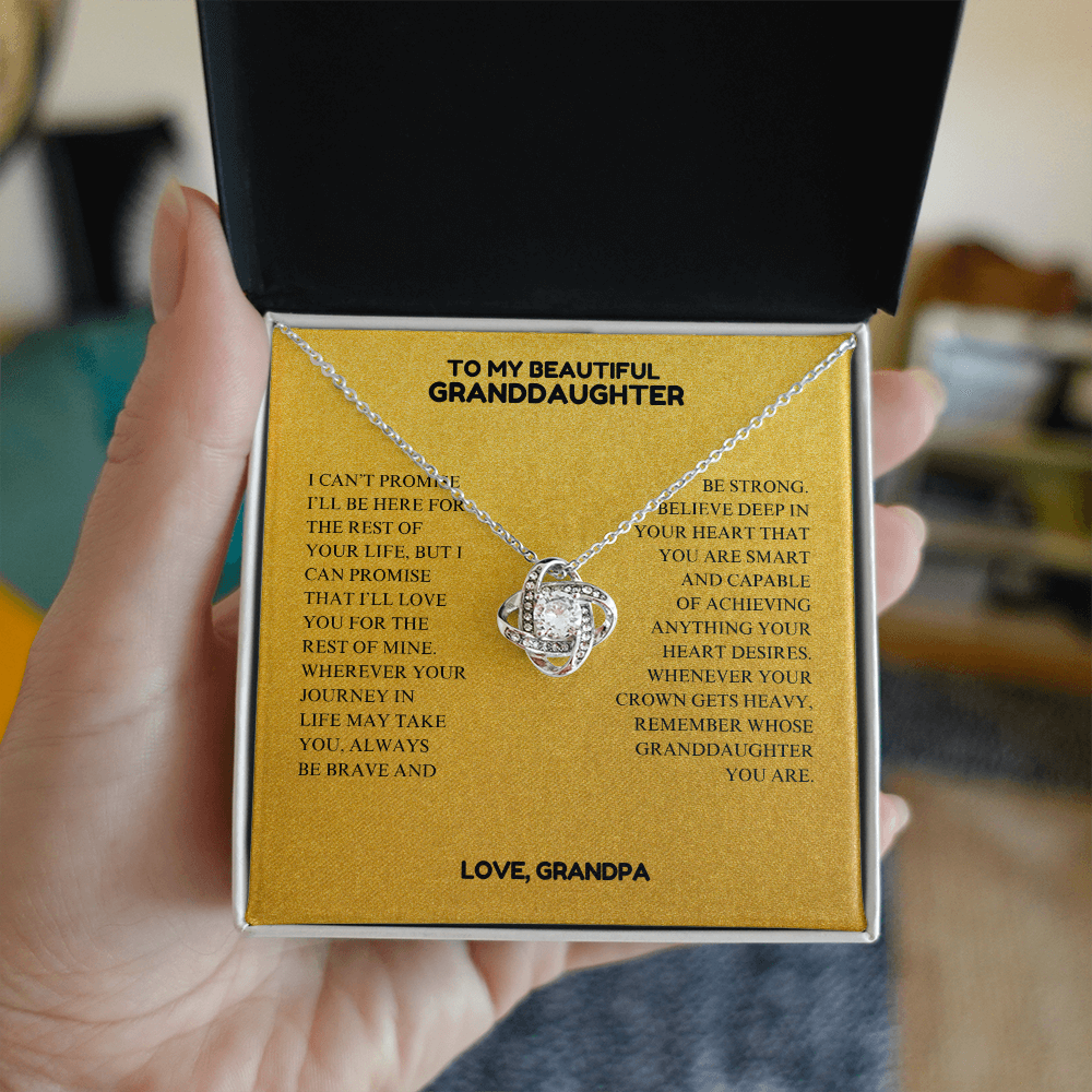 To My Beautiful Granddaughter - Always Keep Me In Your Heart - Interlocking Hearts Necklace