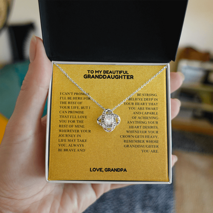To My Beautiful Granddaughter - Always Keep Me In Your Heart - Interlocking Hearts Necklace