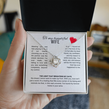 Special Gift for Wife "I Can't Live Without You" Gold Heart Necklace