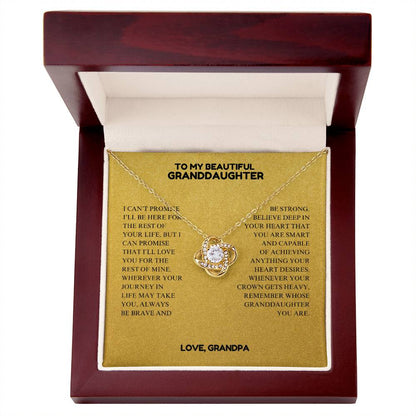 To My Beautiful Granddaughter - Always Keep Me In Your Heart - Interlocking Hearts Necklace