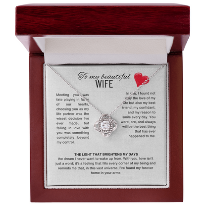 Special Gift for Wife "I Can't Live Without You" Gold Heart Necklace