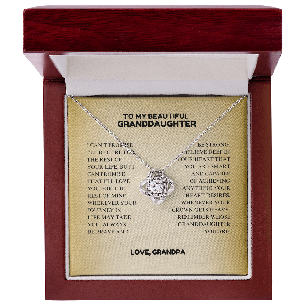 To My Beautiful Granddaughter - Always Keep Me In Your Heart - Interlocking Hearts Necklace