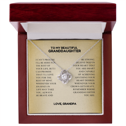 To My Beautiful Granddaughter - Always Keep Me In Your Heart - Interlocking Hearts Necklace