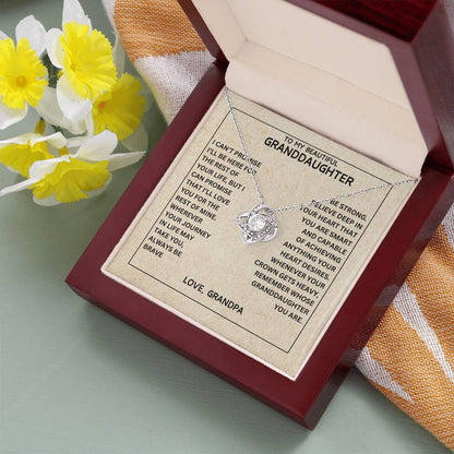 [ALMOST SOLD OUT] To My Beautiful Granddaughter - Always Be Brave And Be Strong - Love Knot Necklace