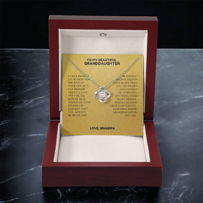 To My Beautiful Granddaughter - Always Keep Me In Your Heart - Interlocking Hearts Necklace