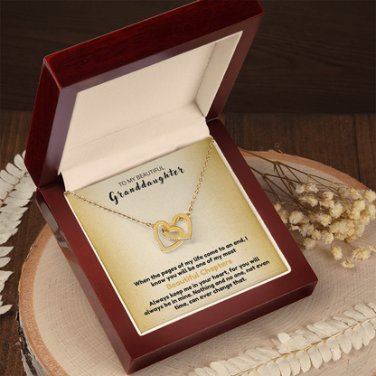 To My Beautiful Granddaughter - Always Keep Me In Your Heart - Interlocking Hearts Necklace