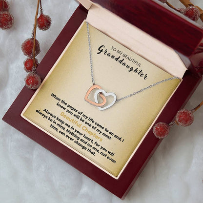 To My Beautiful Granddaughter - Always Keep Me In Your Heart - Interlocking Hearts Necklace