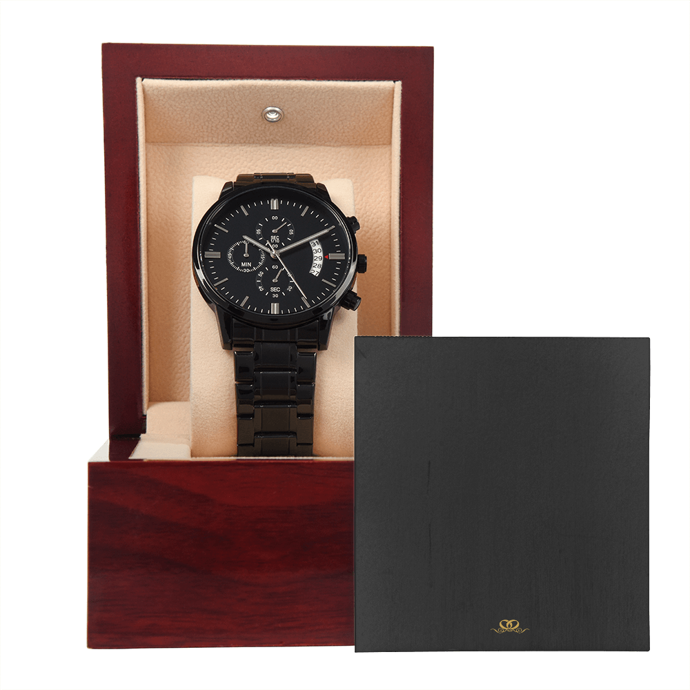 Classic Black Chronograph Watch - Precision and Style