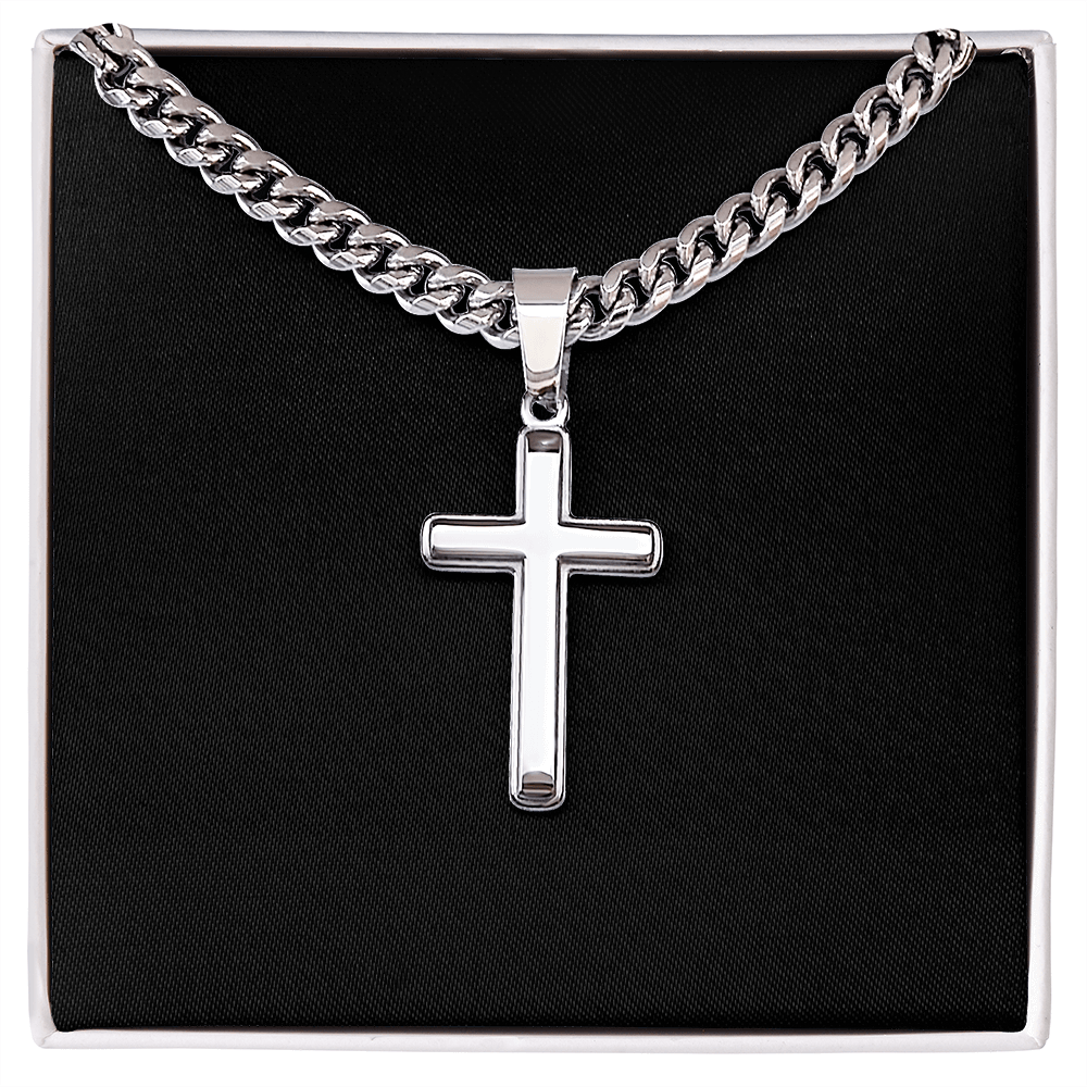 Cross Pendant & Chain Necklace for Man & Women, Stainless Steel Vintage Jewerly