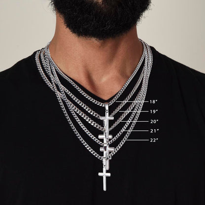 Cross Pendant & Chain Necklace for Man & Women, Stainless Steel Vintage Jewerly