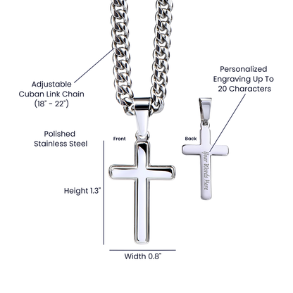 Cross Pendant & Chain Necklace for Man & Women, Stainless Steel Vintage Jewerly
