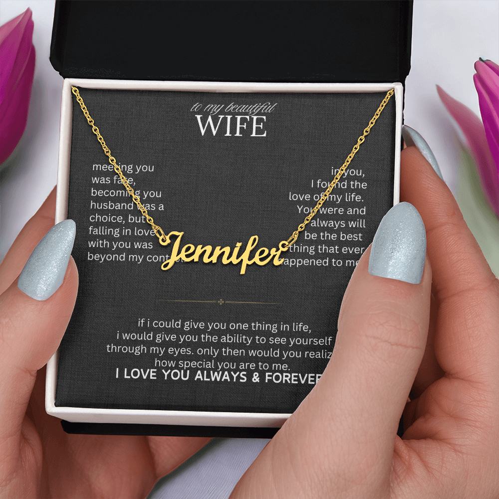 Personalized Jewelry Gift For Her, To My Wife Necklace With Message Card, Wife Gift From Husband, Anniversary Gift for Wife